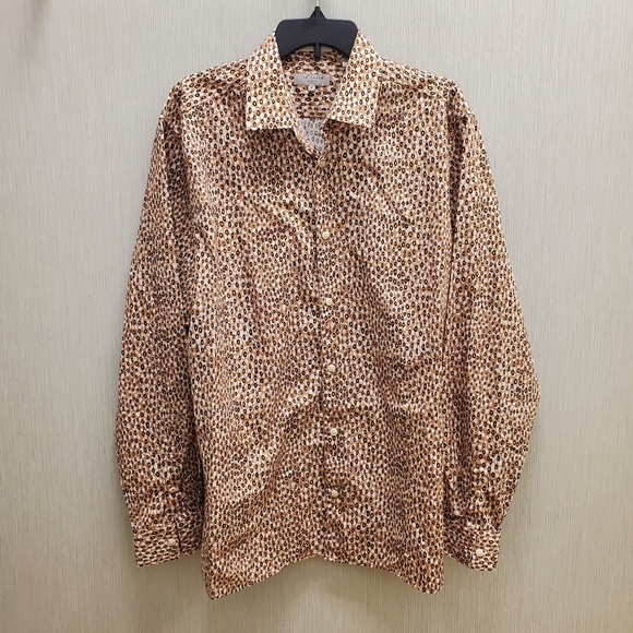 Ted Baker 'Dunston' Long Sleeve Retro Dot Shirt XL/XXL - Picture 2 of 11